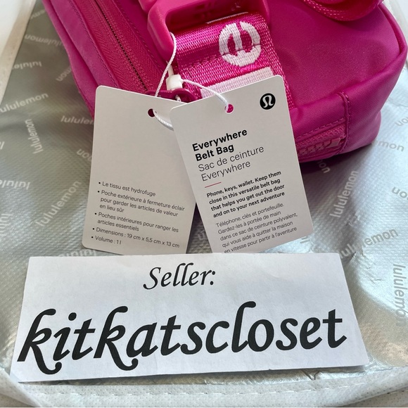 🆕 SONIC PINK/WHITE WORDMARK LOGO - NWT lululemon everywhere belt bag EBB 1L - Picture 9 of 11
